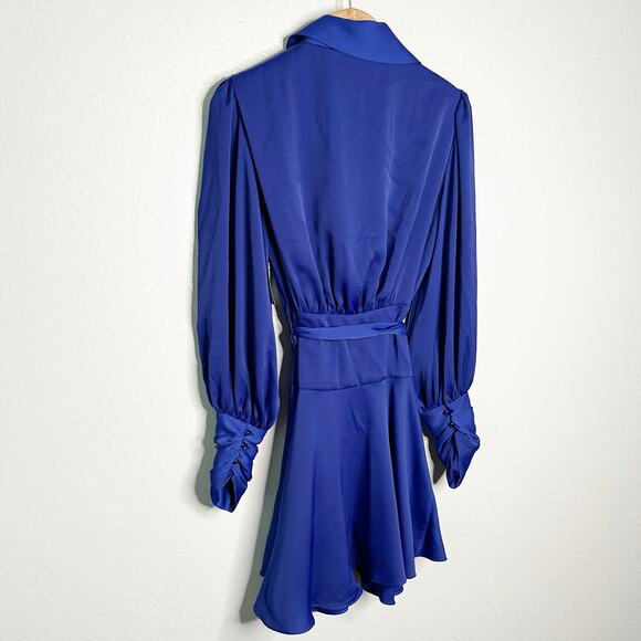 Alexia‎ Admor Phoebe Wrap Dress Lapis Blue Tie Belt women’s size 12 NEW with tag - Picture 10 of 15